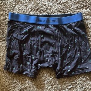 Black Boxer Briefs with Blue Waistband